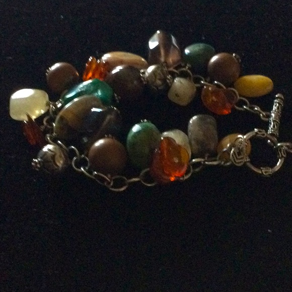Retired Silpada genuine multi gemstone toggle clasp bracelet…signed 925 - Picture 5 of 5